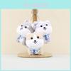 Adorable Plush Shiba Inu Keychain Soft Dog Doll With Short Fur And Colorful Ties