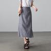 SOFSIL Women's French Retro Plaid Slit Skirt