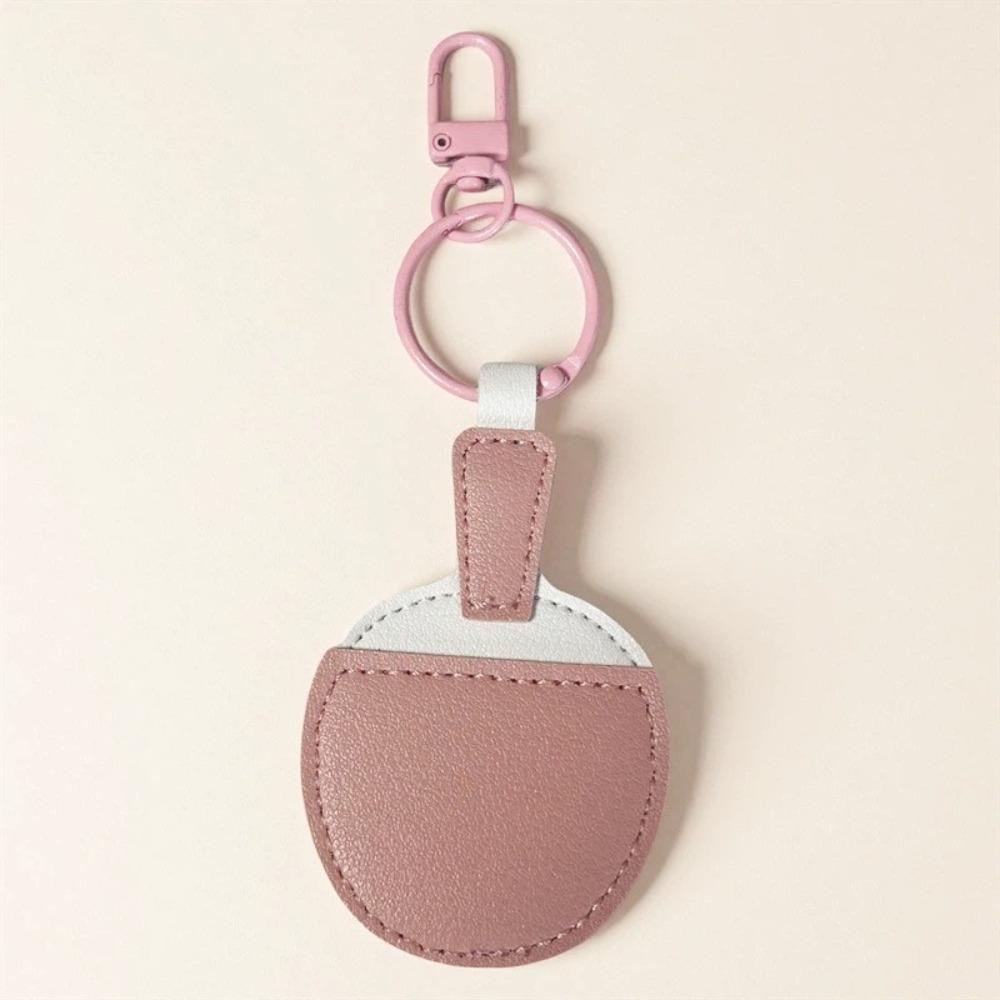 Funny Ping-pong Racket Pendant Cute PU Leather Keyring  Ping-pong Enthusiast