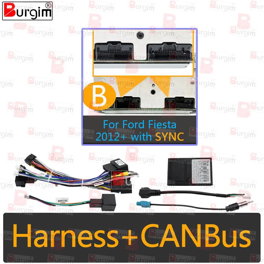 

Car Radio Fascias Frame For Ford Fiesta Mk6 2008-2017 9 inch 2DIN Stereo Panel 16PIN Wiring Harness Power Cord Canbus Decoder cable canbus-B