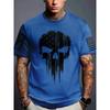 Men's Black Skull Graphic T-Shirt 3D Print Hand Gesture Short Sleeve Casual Tee