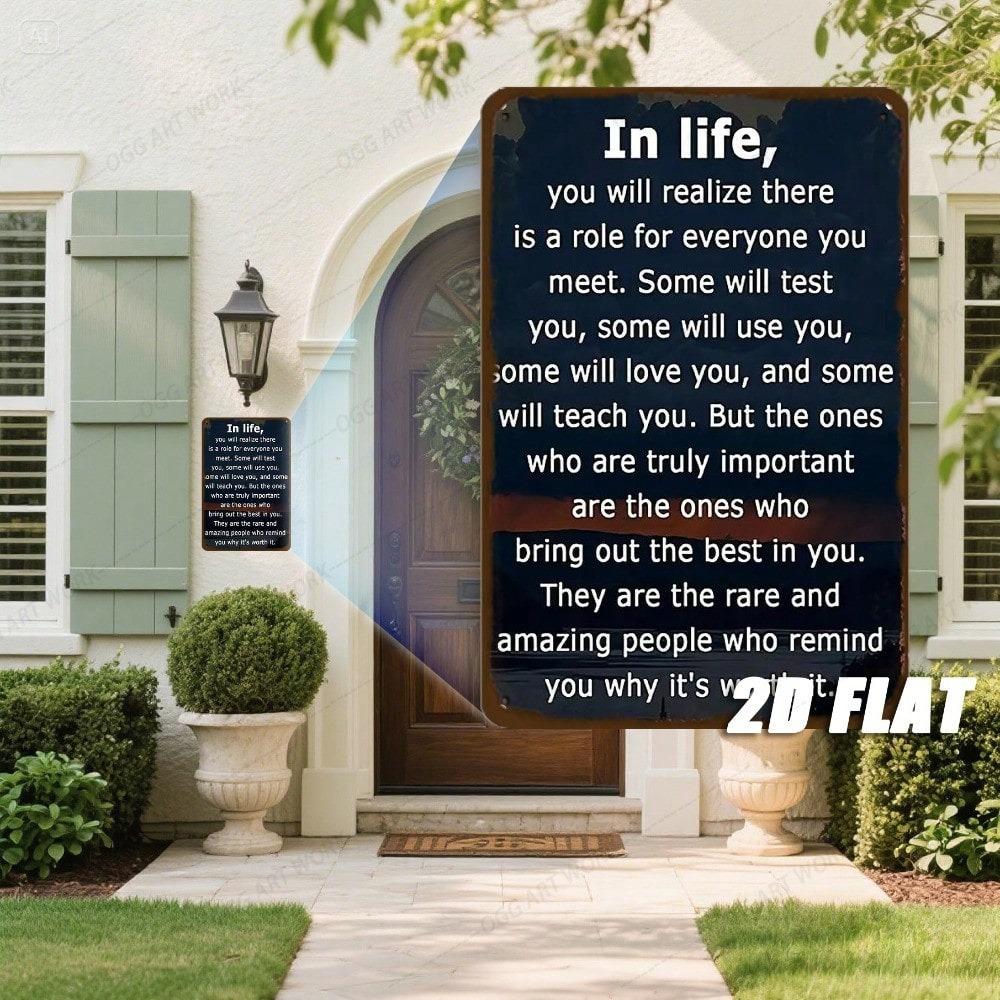 Vintage Metallplåtskylt 8x12 Tum Livscitat Väggkonst Inomhus Utomhus Dekor