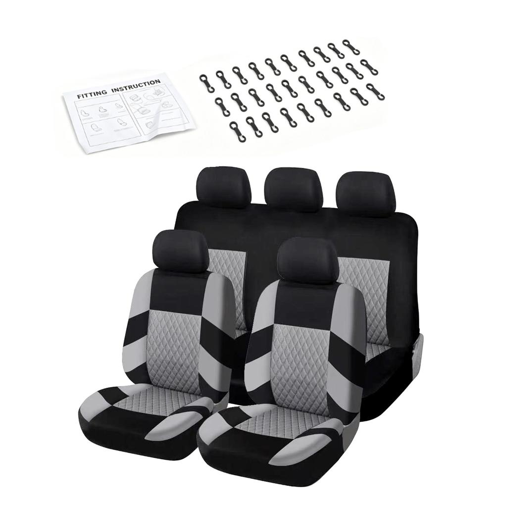   Car Seat Covers, 9PCS Front and Rear Seat Protectors, Full Set Auto Seat Covers, Front Seats   Compatible