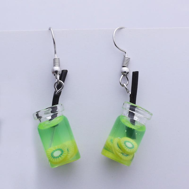 Cute Acrylic Pendants Hook Earrings Sequins Beer Bottle Women Dangle Earrings Korean Fashion Bear Small Earrings Pendientes