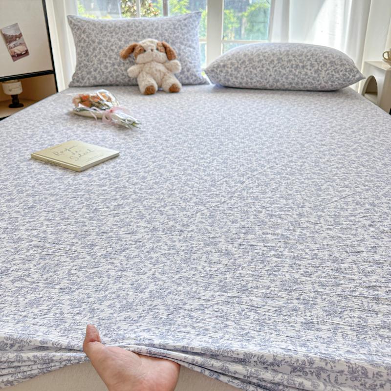 Flower Printed Fitted Bed Sheet Pink Color sabanas150x200 Single/Queen Size Mattress Protector Soft King Size Bed Sheets for Bed