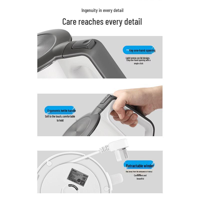 Midea Fast Boil Electric Kettle CN plug (adapter included)