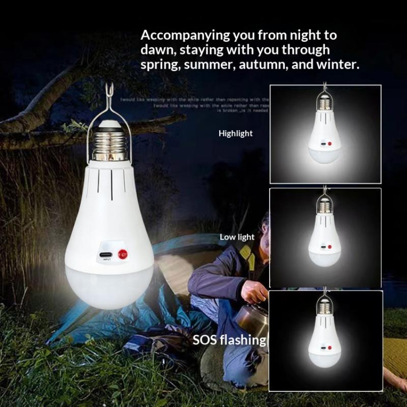 1 Set Lithium Battery Powered E27 Led Bulbs Battery Light Bulb With Hook For Emergency Light Usb Rechargeable Light Bulb