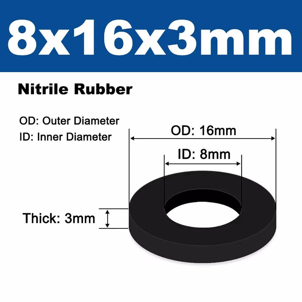 1/8" 1/4" 3/8" 1/2" 3/4" ~ 2" BSP NBR Nitrile Rubber Washing Machine Shower Hose Washers Gaskets SealsWasher Thick 1.4mm-3.5mm