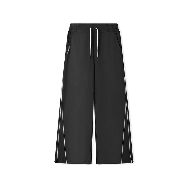 Skechers Godri Comfortable Breathable Versatile Quick-Dry Loose Wide-Leg Casual Pants Women bottoms Carbon-Black L225W080-0018 L