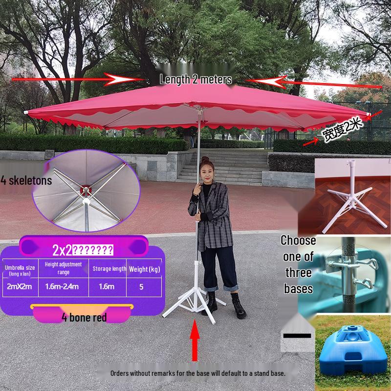 Large Outdoor Rectangular Sunshade Umbrella - Commercial Folding Awning for Courtyard