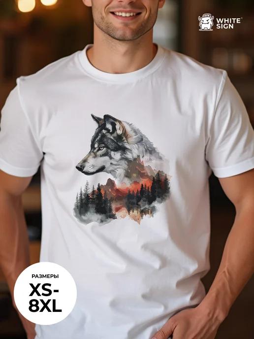 Stylish Lone Wolf oversized cotton T-shirt M