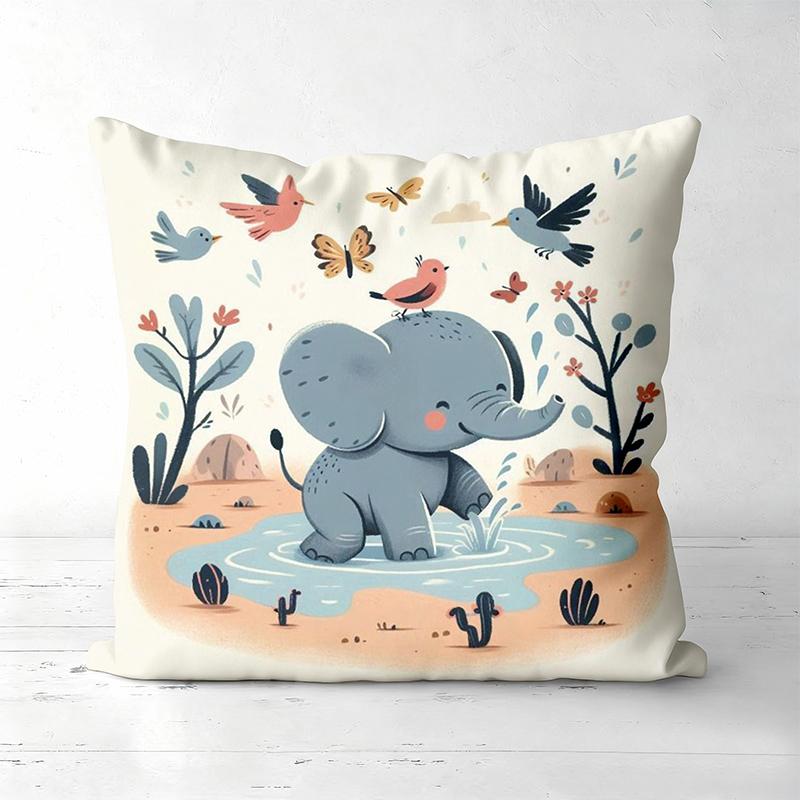Cute Animal Forest Theme Throw Pillow Covers Polyester pillowcase, sofa decorative cushion cov Headboard Pillow