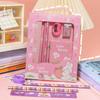6 Stück Kinder Schreibwaren Geschenkset für Vorschule Kindergarten BPA-Freier Kunststoff Lernstift-Set in Niedlicher Cartoon-Box Praktische Schulmaterialien
