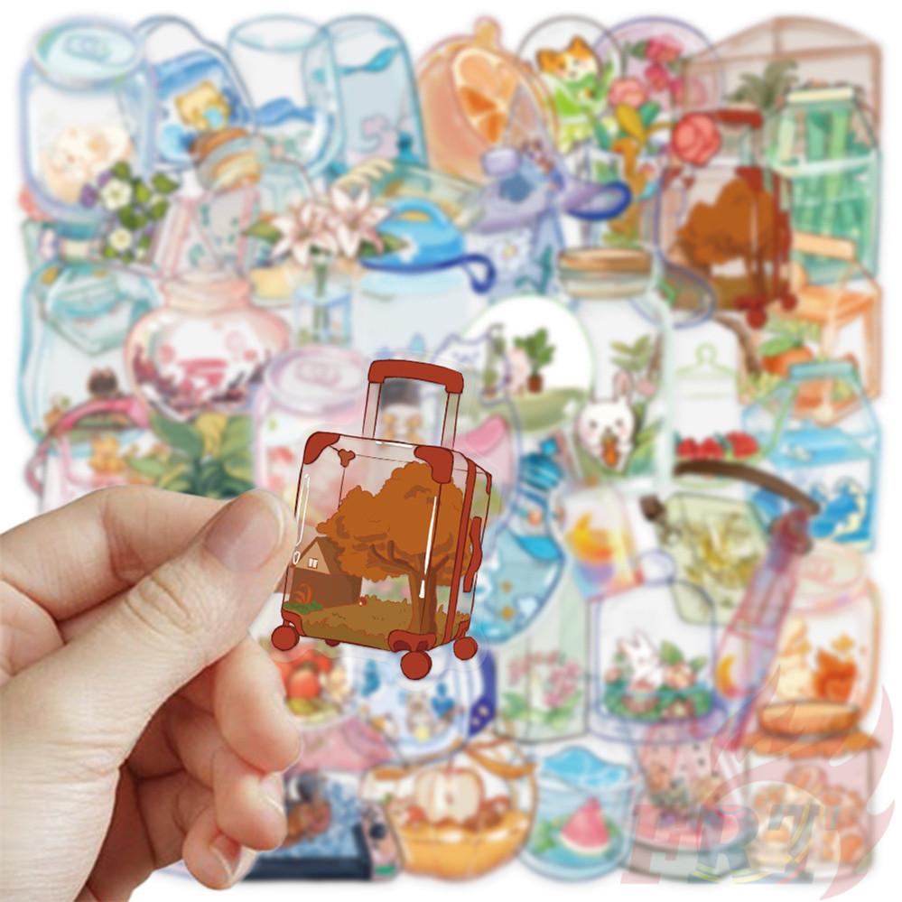 50Pcs/Set Crystal Bottle Art PET Stickers Waterproof DIY Fashion Doodle Decals Stickers