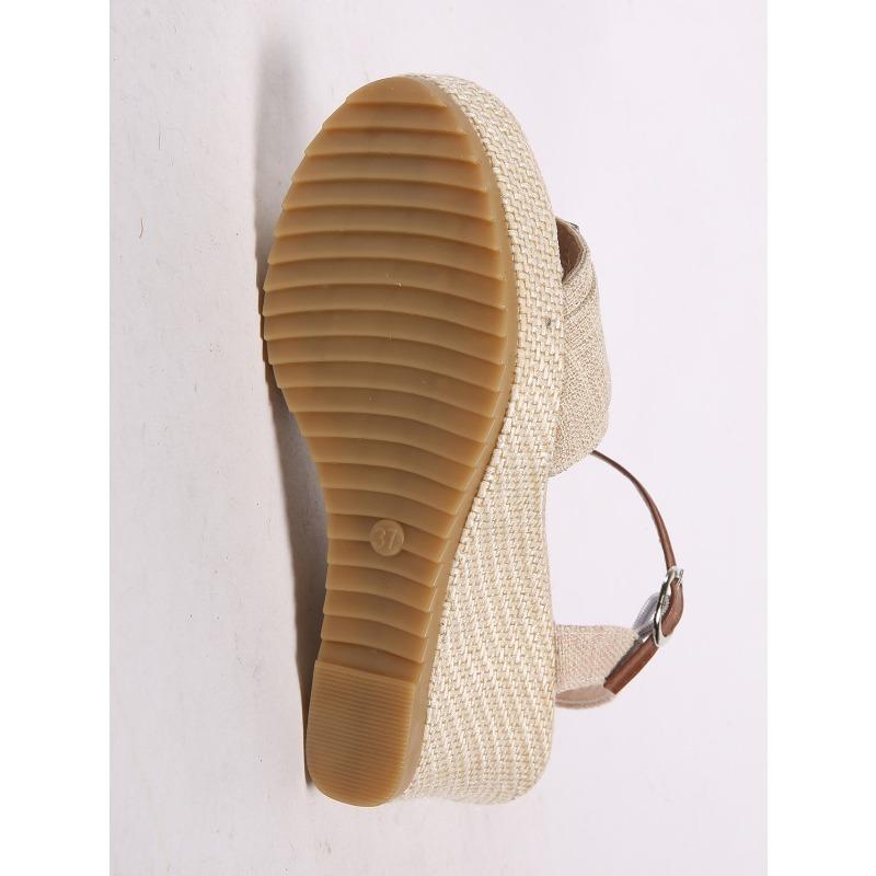 Damen-Übergrößen-Sommersandalen, europäischer und amerikanischer Stil, gewebte Stroh-Römer-Strandschuhe, Keilabsatz, offene Zehenpartie mit Schnalle.