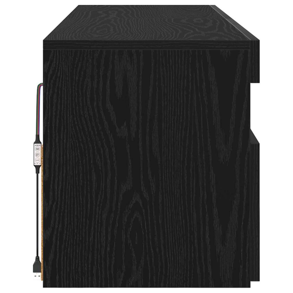 TV Cabinet with LED 2 pcs Black Oak Effect 60 x 35 x 40 cm
