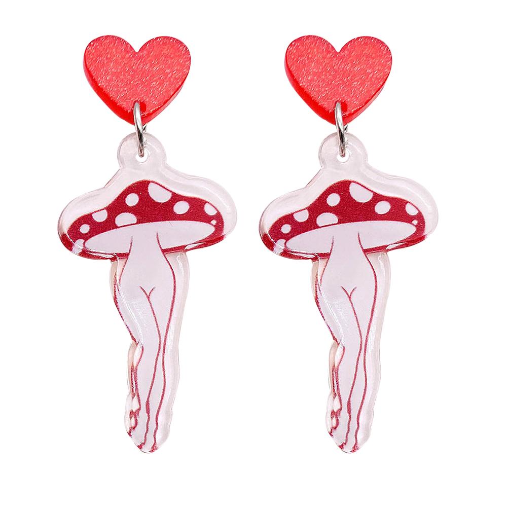 Makersland Vintage Mushroom Earrings Acrylic Irregular Jewelry Accessories Girls Gifts Geometric Earrings for Women
