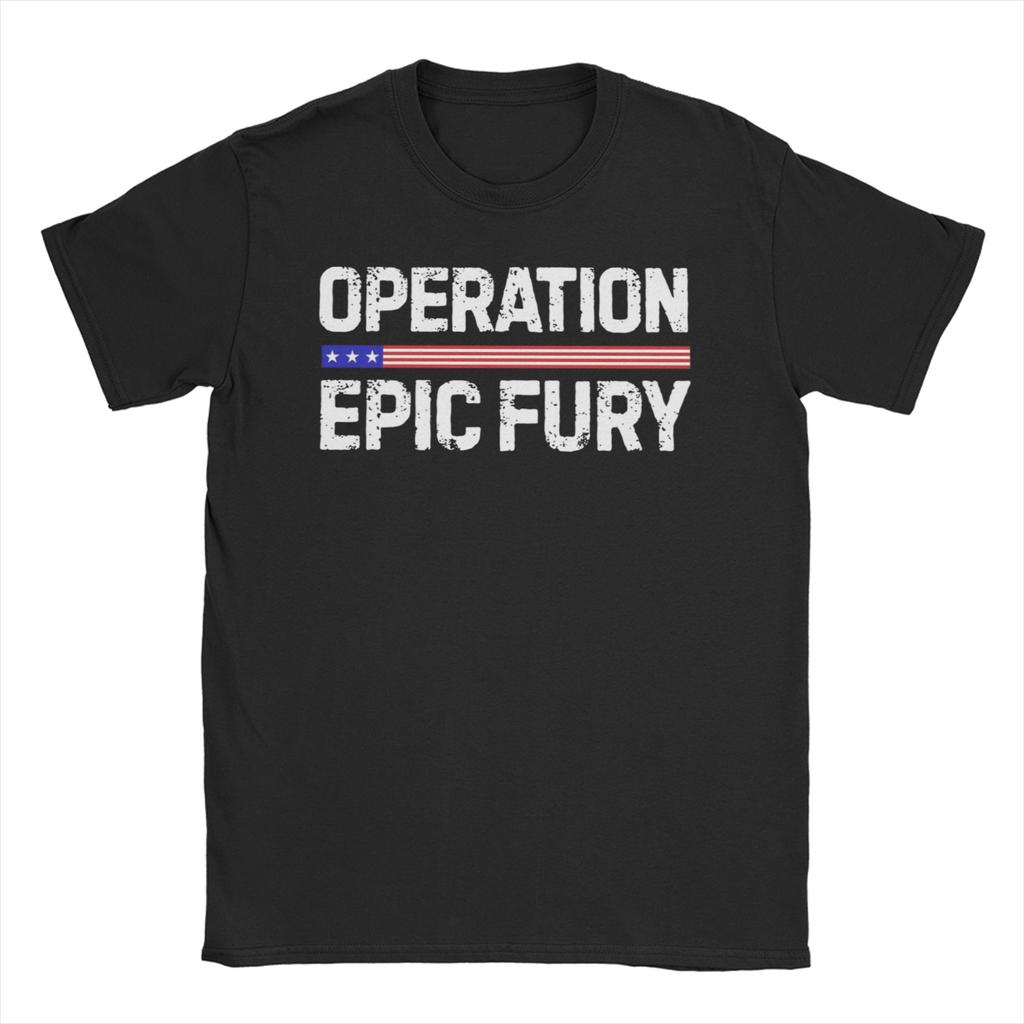 Vintage Operation Epic Fury 2026 Tshirts For Unisex Unisex Crewneck 100 Cotton T Shirt Short Sleeve Tees Plus Size Clothes
