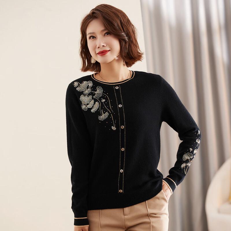 Jianhu Women's 100% Pure Wool Round Neck Sweater