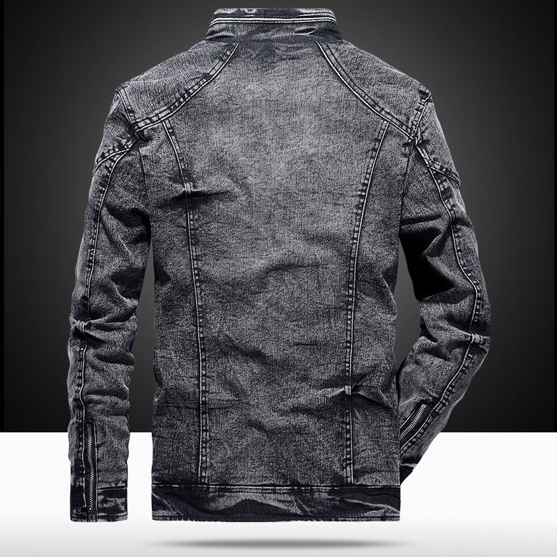 2021 Men's Retro Slim Fit Cotton Denim Jacket - Korean Style for Autumn/Winter