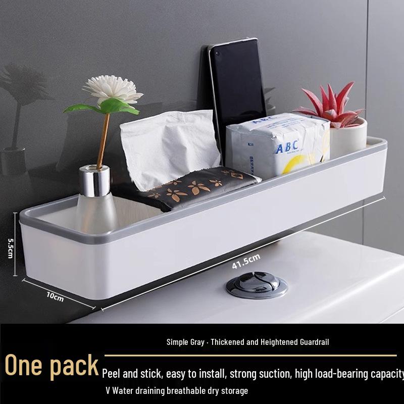 Wall-Mounted Bathroom & Kitchen Storage Rack, No-Drill