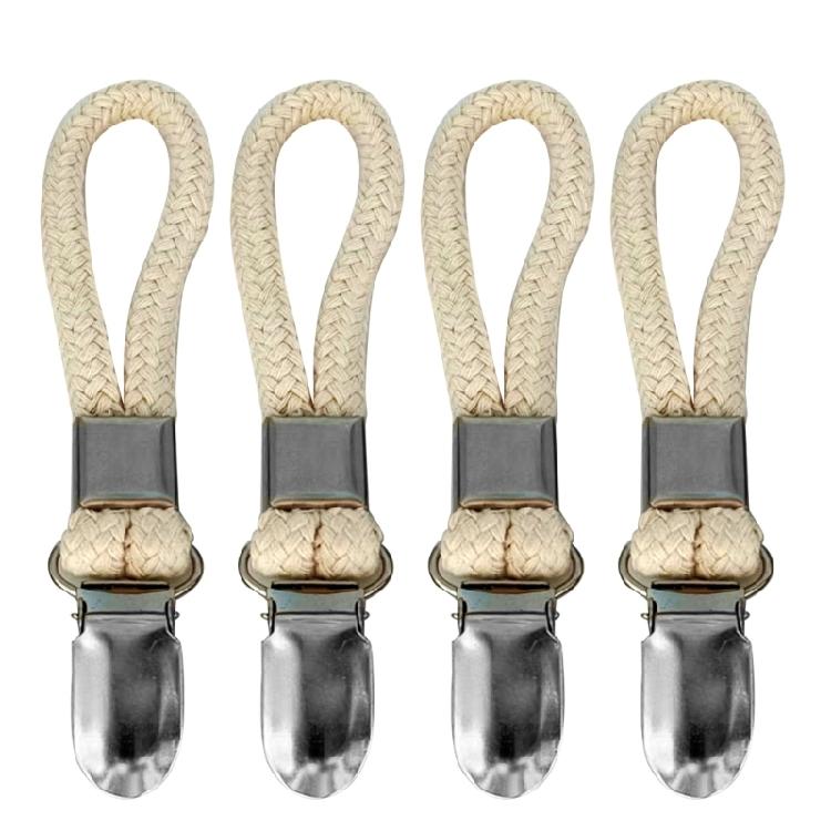 4Pcs Braided Cotton Loop Towel Clips Clothes Pegs Kitchen Bathroom Kitchen Towel