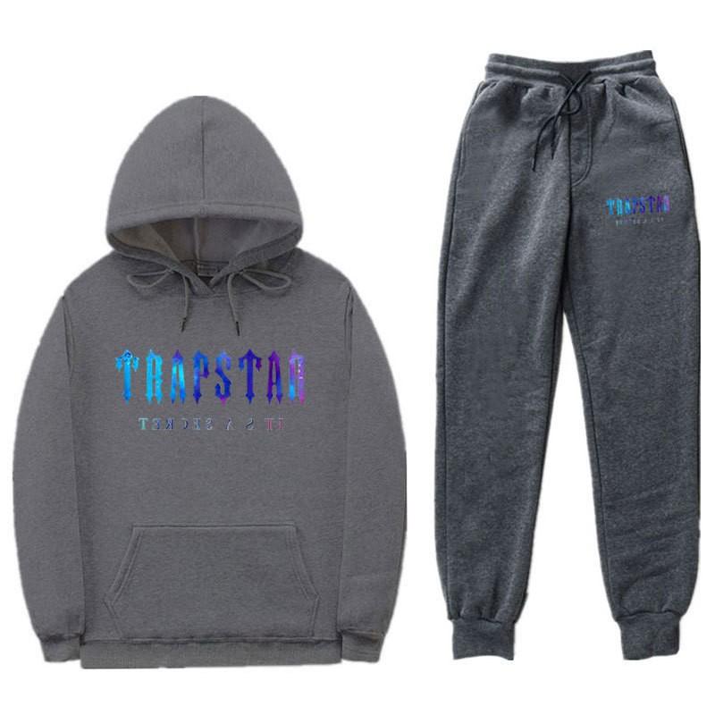 Unisex Oversized Hoodie Jogger Set With Letter Print Thick Cotton Warm Tracksuit Winter Casual Sportwear