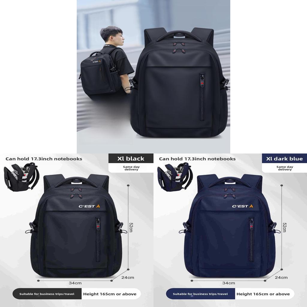 Oxford Fabric Travel Backpack For Men With Breathable Design And Expandable Capacity For School And Commuting