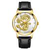 Chinese Style Fashion Diamond-encrusted Waterproof Gold Dragon Pattern Men's Watch Men's Watch Belt Watch Quartz Watch