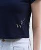 Yuseuteule Waist Embroidered Short Sleeve T-Shirt (Navy)