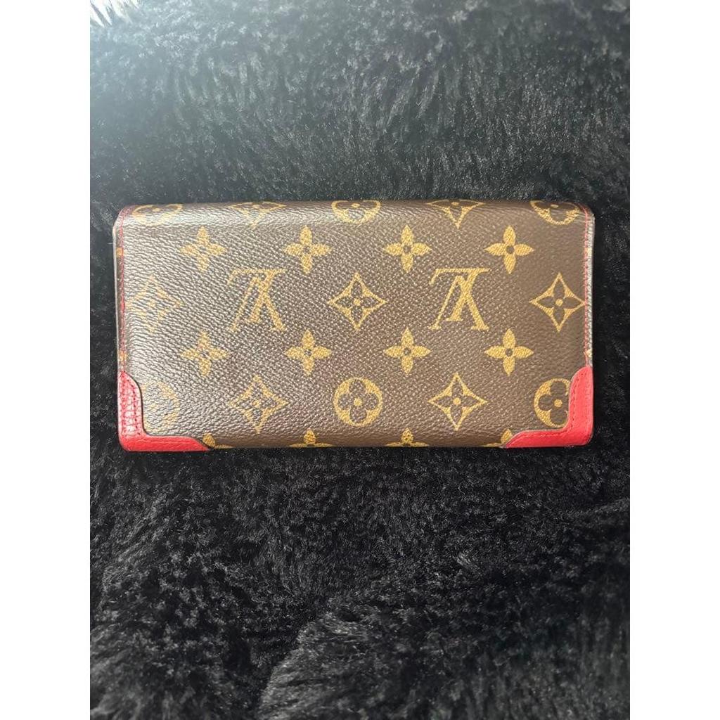 Used LOUIS VUITTON Monogram Long Wallet Red