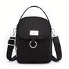 Borsa a tracolla con cerniera tinta unita, Portamonete versatile, Borsa a spalla da donna per lo shopping