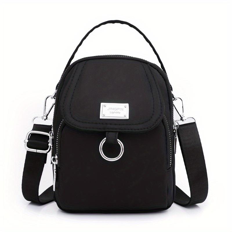 Borsa a tracolla con cerniera tinta unita, Portamonete versatile, Borsa a spalla da donna per lo shopping