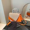 2025 Spring New Foreign Style Splicing Contrasting Color Portable Temperament Design Temperament Single Shoulder Crossbody Small Square Bag Woman