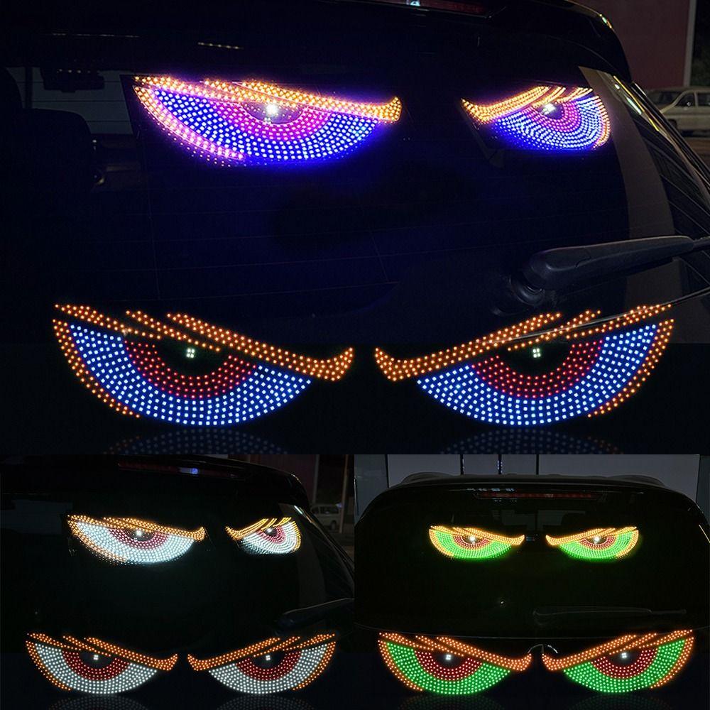 Multi-Mode Truck Devil's Eye Light USB Pixel Panel Creative Lamp  Car Decor
