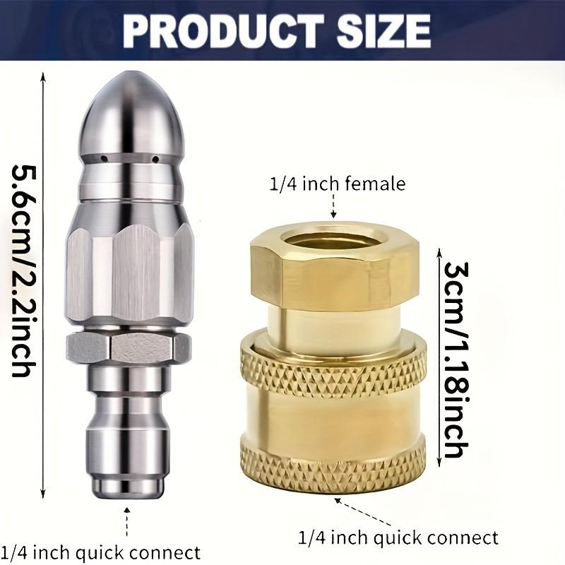 

2PC 5000 PSI Metal Drain Nozzles – Self-Propelled for Pressure Washer, US & EU Thread
