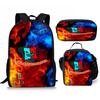Hip Hop Popular Funny Geometry Dash 3D Print 3pcs/Set pupil School Bags Laptop Daypack Backpack Crossbody Lunch bag Pencil Case