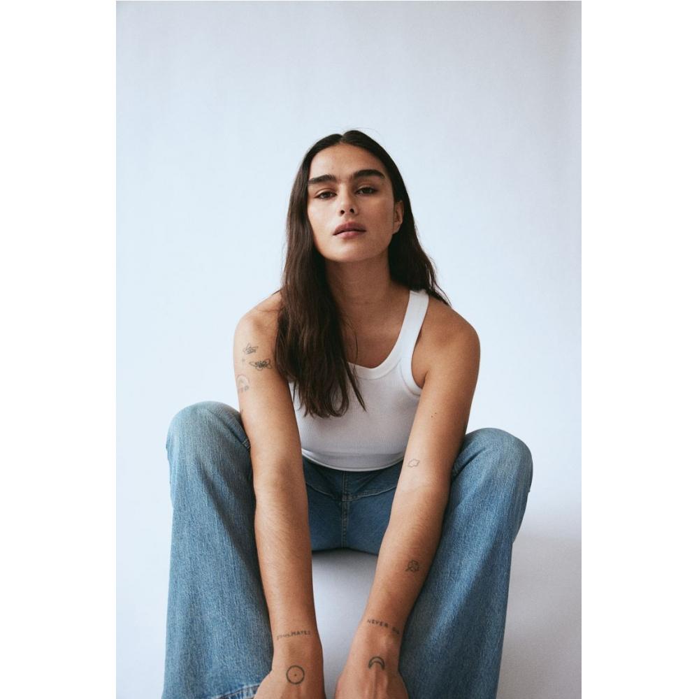 

Джинсы с высокой талией HM Bootcut Светло-голубые