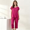 Summer Women's Modal Loungewear Set Lightweight Loose Short Sleeve & Ankle Length Pants 2 Piece Casual Sleepwear Home Pajamas