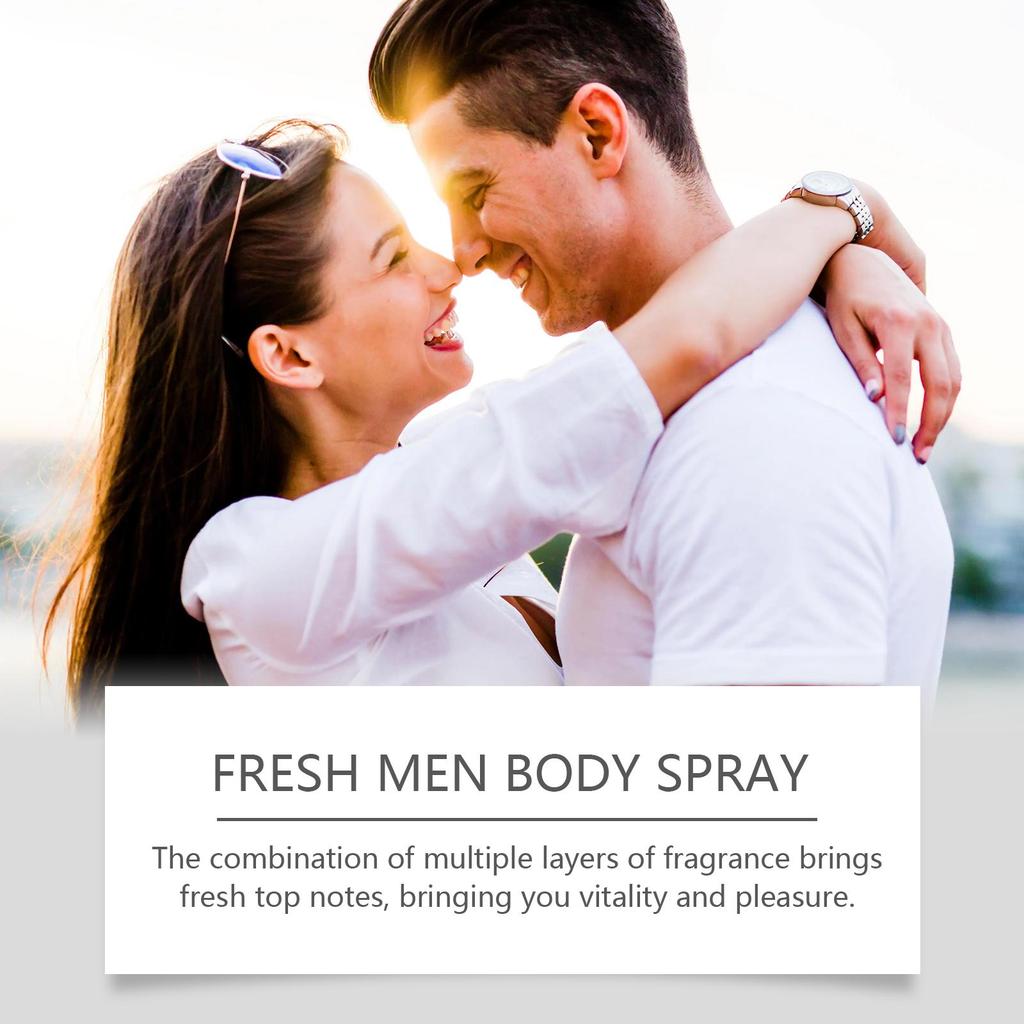 East Moon Men's Body Spray Body Moisturizing Elegant Fresh Fragrance Portable Charm Men's Daily Care Spray 100ml