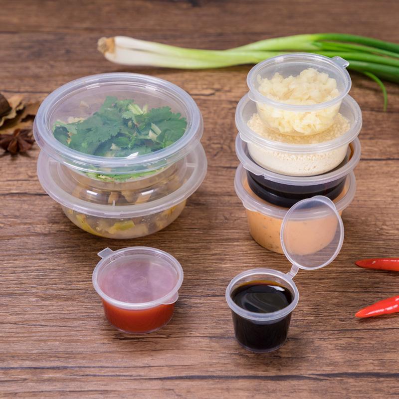 Petunia 100-Pack Disposable Plastic Sauce Cups for Seasoning and Fresh-Keeping