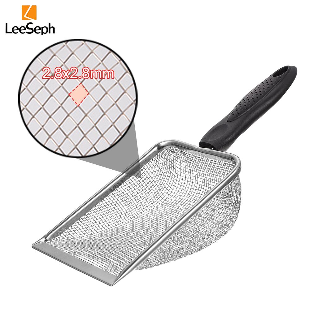 Cat Litter Scoop, Stainless Steel Mesh Litter Shovel, Litter Cleaner Corner Shovel, Fine Mesh Reptile Litter Cleaner Scooper
