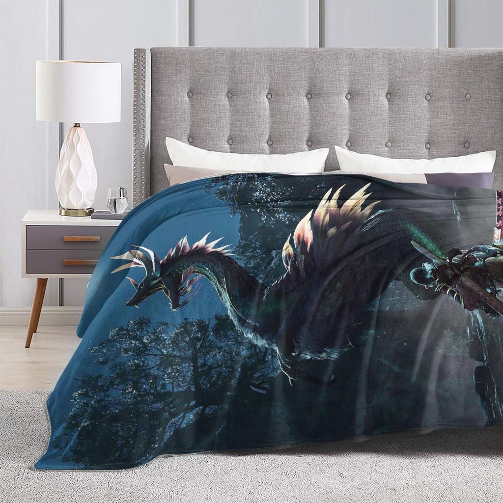 Monster Hunter Wilds Flannel Blanket Winter Soft Durable Throw Blanket for Couch Chair Fashion Bedspread Sofa Bed Cover