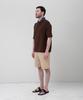 MANNERGRAM 100% Soft Cotton Rolling Edge Round Short Sleeve Knit Brown