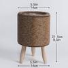 Yellow Rattan Flower Stand Handcrafted And Portable Perfect For Displaying Various Plant In Any Space