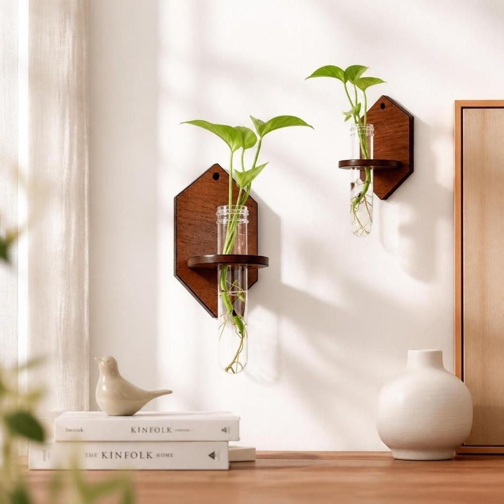 Home Ornaments Hydroponic Planter Shelf Vase Planter Holder Wall Mounted Planter  Living Room