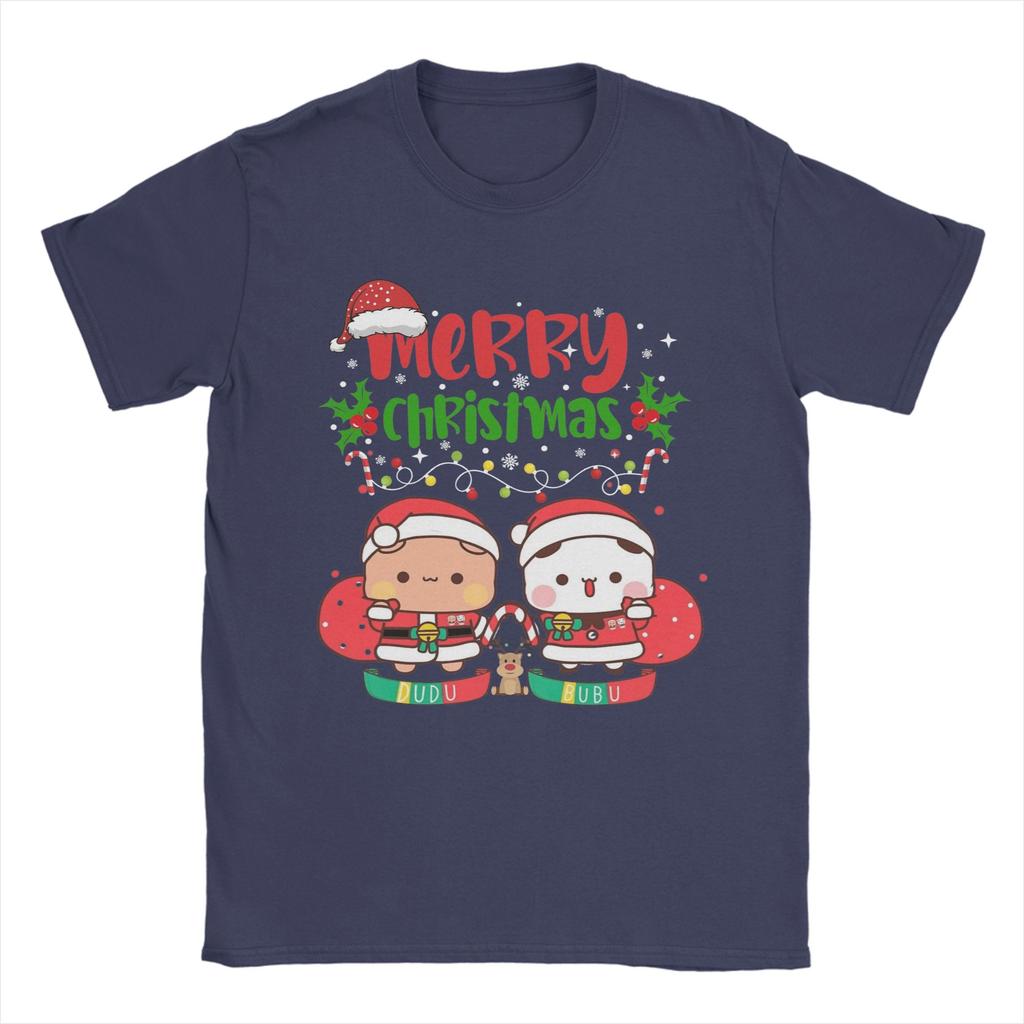 Bubu Dudu Santa Claus Merry Christmas Panda And Brownie Bear True Love Couple 2026 T Shirts Short-Sleeved Tshirt Summer Clothing