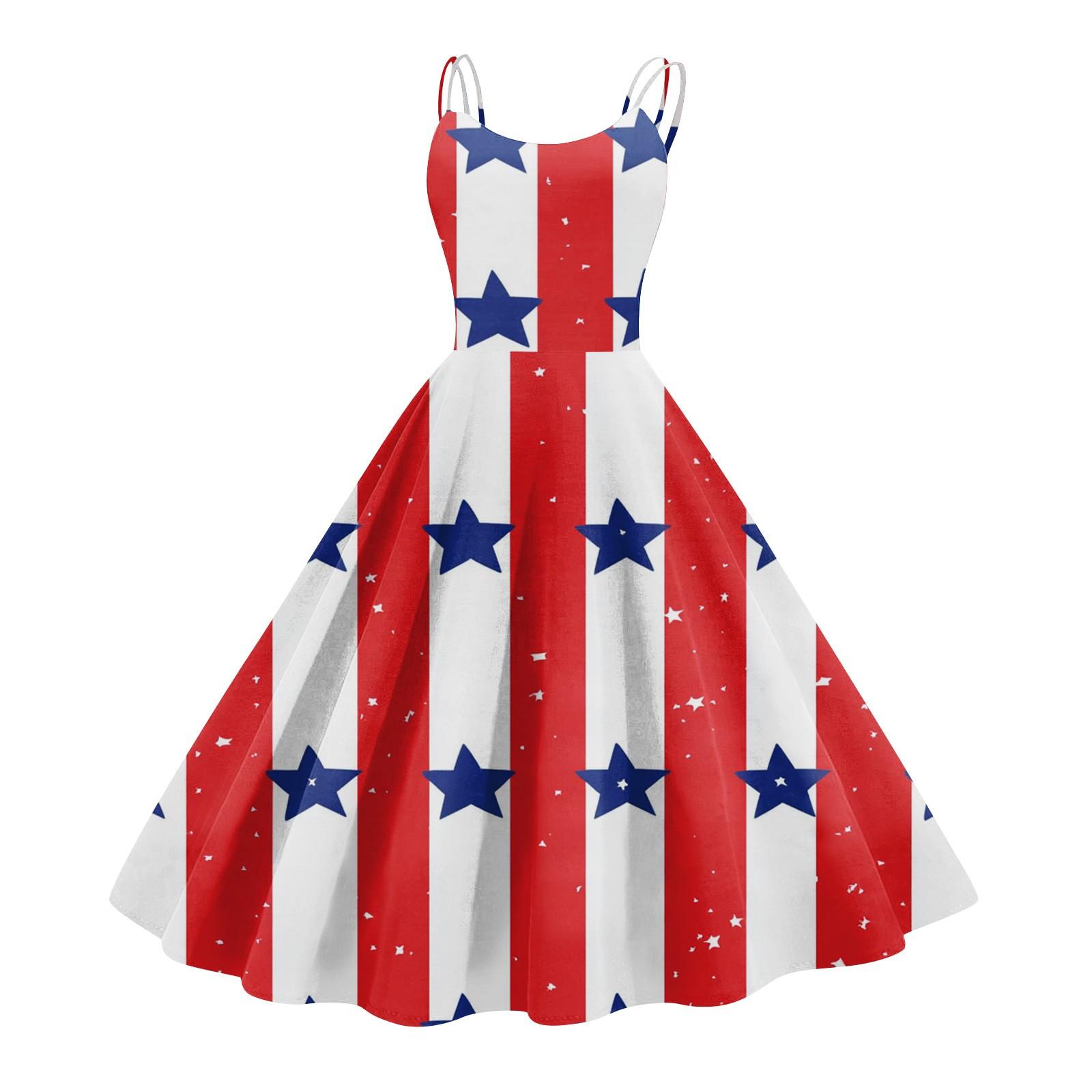 

Женское сексуальное платье с открытыми плечами в стиле панк-винтаж с принтом «День независимости» XL арбуз красный