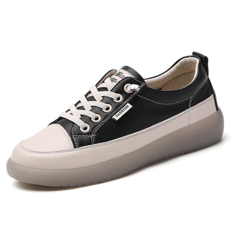 New leather little white shoes women's flat casual shoes not tired feet lazy shoes fashion board shoes