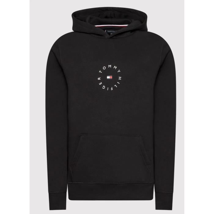 Sweat à capuche - TOMMY HILFIGER - Roundall Graphic - Noir - Homme - Taille M